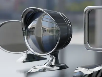 Vintage Car side mirror Pack 3D print model