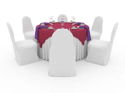 Banquet Table and Chair 38 3D model