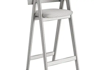 Bar Stool PYCH beech 3D model