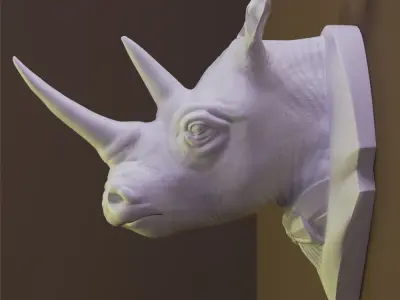 Decorative head rhino 3D model