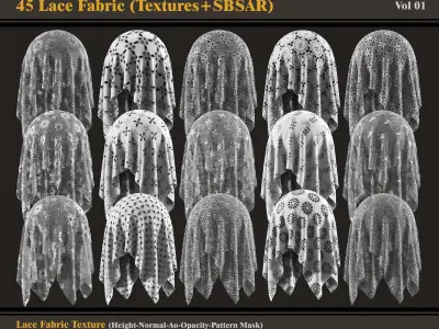 45 Lace Fabric-Textures and SBSAR Texture