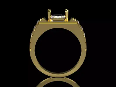 Modern Design Men Gold Ring with Onyx Stone Model mr0249 3D print model