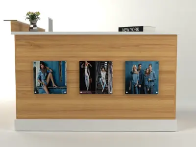 Reception Office Counter Free low-poly 3D model