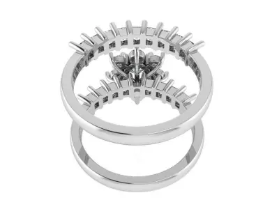 Pear Diamond Ring 4000 3D print model