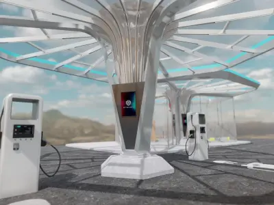 Electric Vehicle Charging Station 4 3D model