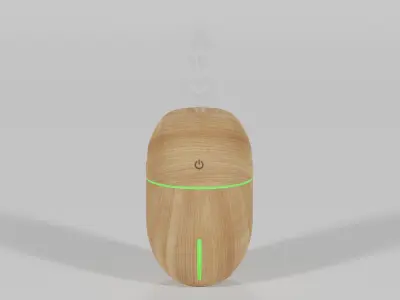 AIR HUMIDIFIER WOOD DESIGN Low-poly 3D model