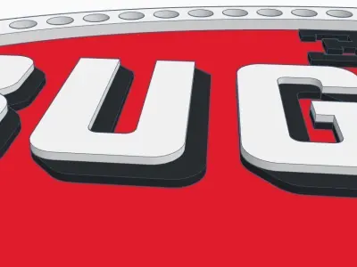 Bugatti logo multi color 3D print model