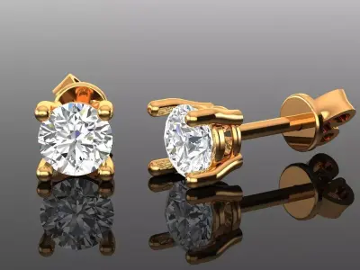 Women Diamond Earrings 3D print model