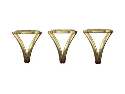 Diamond river fashion ring US 7 8 9 3D print model