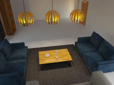 Luxury Living Room  Low-poly 3D model