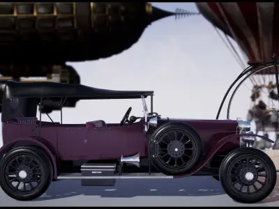 SteamPunk Victorian Vehicles Set of 5 Low-poly 3D model