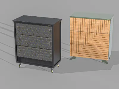 Luxury Maja Dresser PACK OF 2 Low-poly 3D model