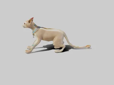 Animated Egyptian Cat Low-poly 3D model