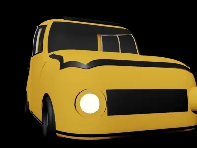 classic and unique car low poly model Low-poly 3D model