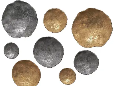 Uttermost lucky coins metal wall decor nickel 3D model