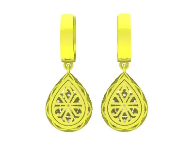 5885 luxury diamond fashion drop hoop earrings 3D print model