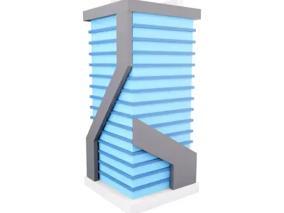 3D apartment or Condominium luxury building icon 3D model