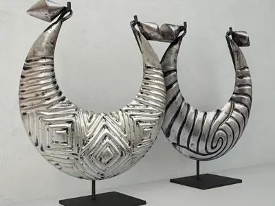 Tribal Metal Necklaces 3D model
