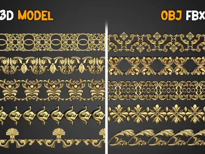 50 Ornaments Trim Brushes    Vol 20 3D model