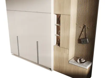 Hallway area with a minimalistic hanger 3 3D model