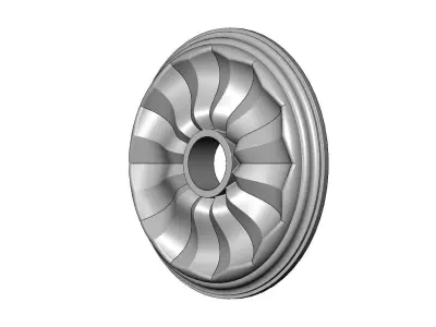 Faceted ribs 450mm ceiling medalion rosette relief 3D print model