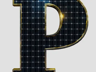 Solar Panel Letter - P 3D model