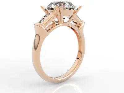 2 Carat Diamond Ring 3D print model