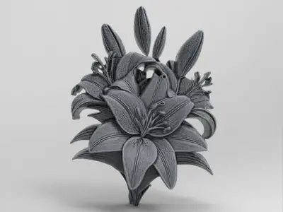 lily flower cnc model 3D print model