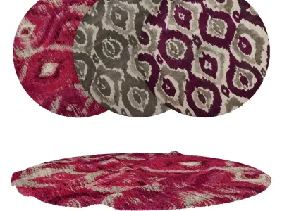 Round Rug Set 272 3D model