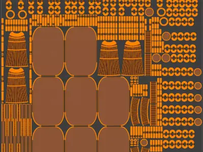 Alphabet Cafe Gold Chain Candleholder 3D Model True 4K PBR Rendr Low-poly 3D model