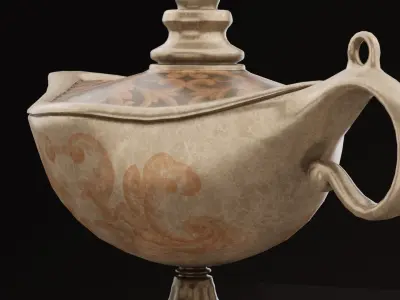 Genie Magic Lamp Low-poly 3D model