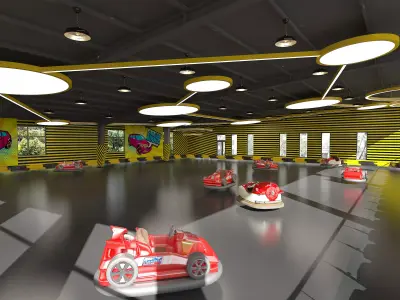 Go-kart bumper car Low-poly 3D model