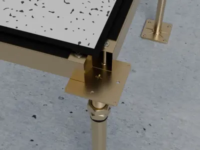 3D Raised Floor  Solid Panel with pedestal and stringer Model 3D model