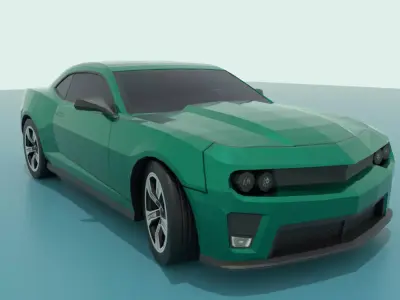 Low poly car chevrolet camaro sports Low-poly 3D model
