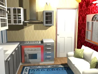 1 room house 3D model