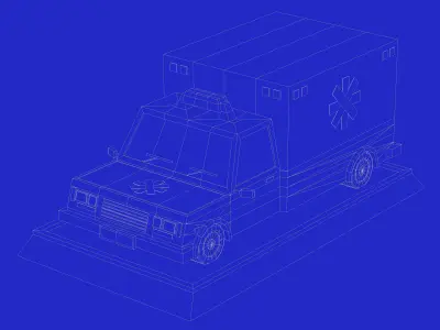 Ambulance Low Poly Car Low-poly 3D model