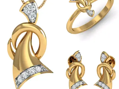 Diamond Locket Set 3D print model