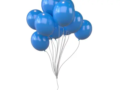 Bunch of Balloons v1 009 Low-poly 3D model