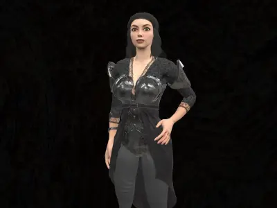 Hero Woman Low-poly 3D model