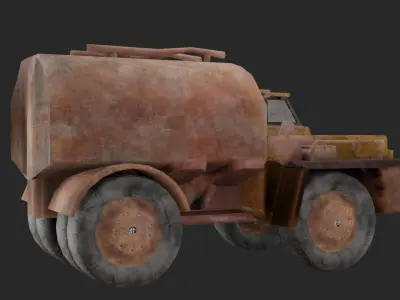 Abandoned Soviet Truck Low-poly 3D model