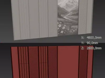 Decorative V80 Wall Panels 3D model