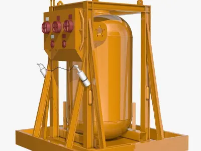 Yellow Metal Industrial Element 3D model