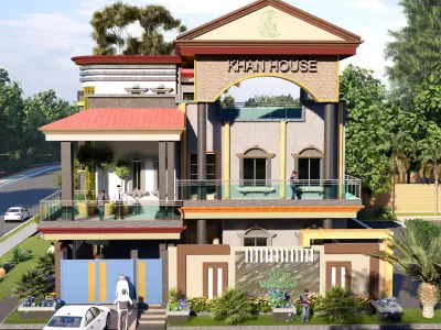 10 marla cornor plot 3D model