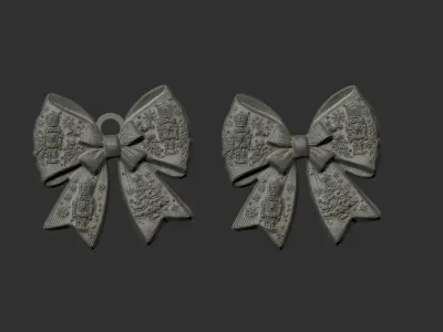 christmas ribbon bow decor  3D print model