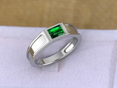  Gemstones ring Solitiare ring model jewelry 3D print model 3D print model