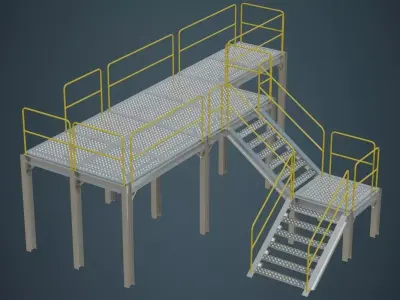 Industrial Platform 1A Low-poly 3D model
