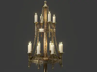 Candle Stand Holder - Game Ready Low-poly 3D model