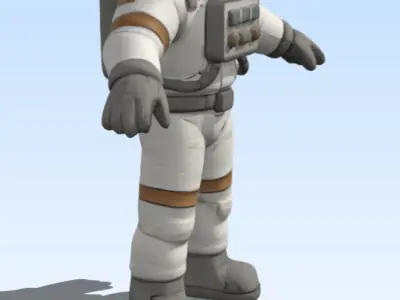 Cartoon astronaut Free low-poly 3D model