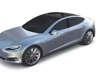 Tesla Model S 2016 Silver 3D model