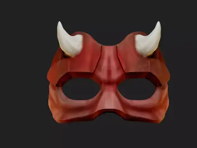 Oni Mask 12 Half Demon Face 3D print model